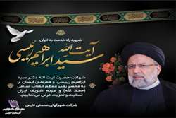 پیام تسلیت مدیر عامل شرکت شهرک های صنعتی فارس در پی شهادت رئیس جمهور، وزیر خارجه و جمعی از همراهان در سانحه سقوط بالگرد،